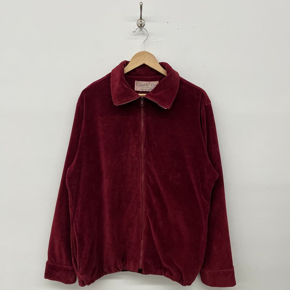 크리스챤 디올 벨벳 집업 자켓 버건디 남L 상품이미지1