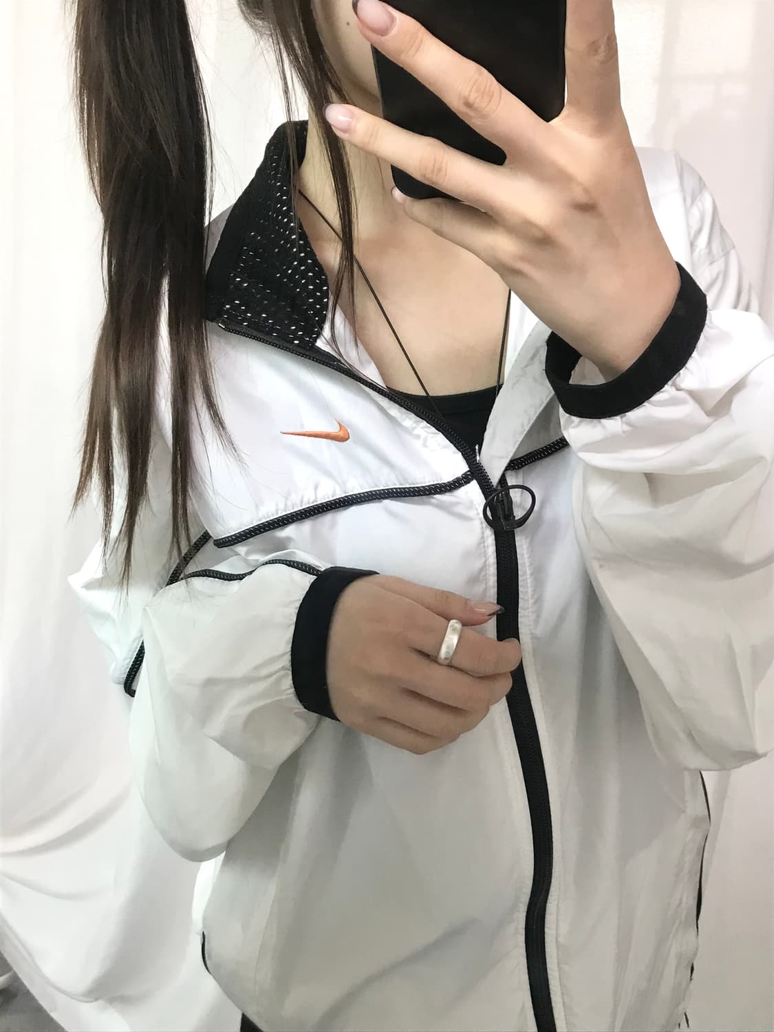 Nike 나이키 스우시 2-way 화이트컬러 바람막이 자켓  상품이미지9