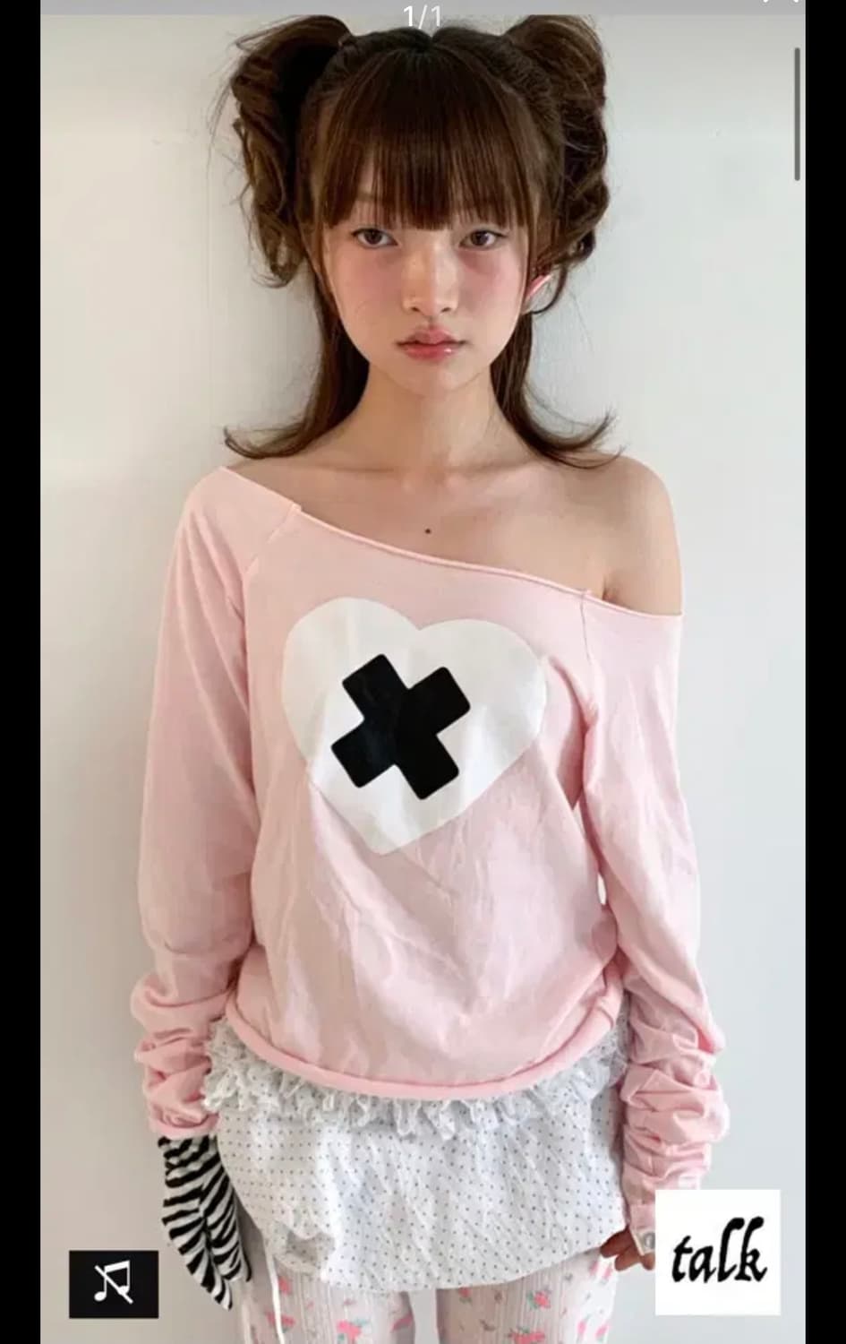 샵페어리 크로스 하트 컷오프 티셔츠 cross heart cut off 상품이미지1