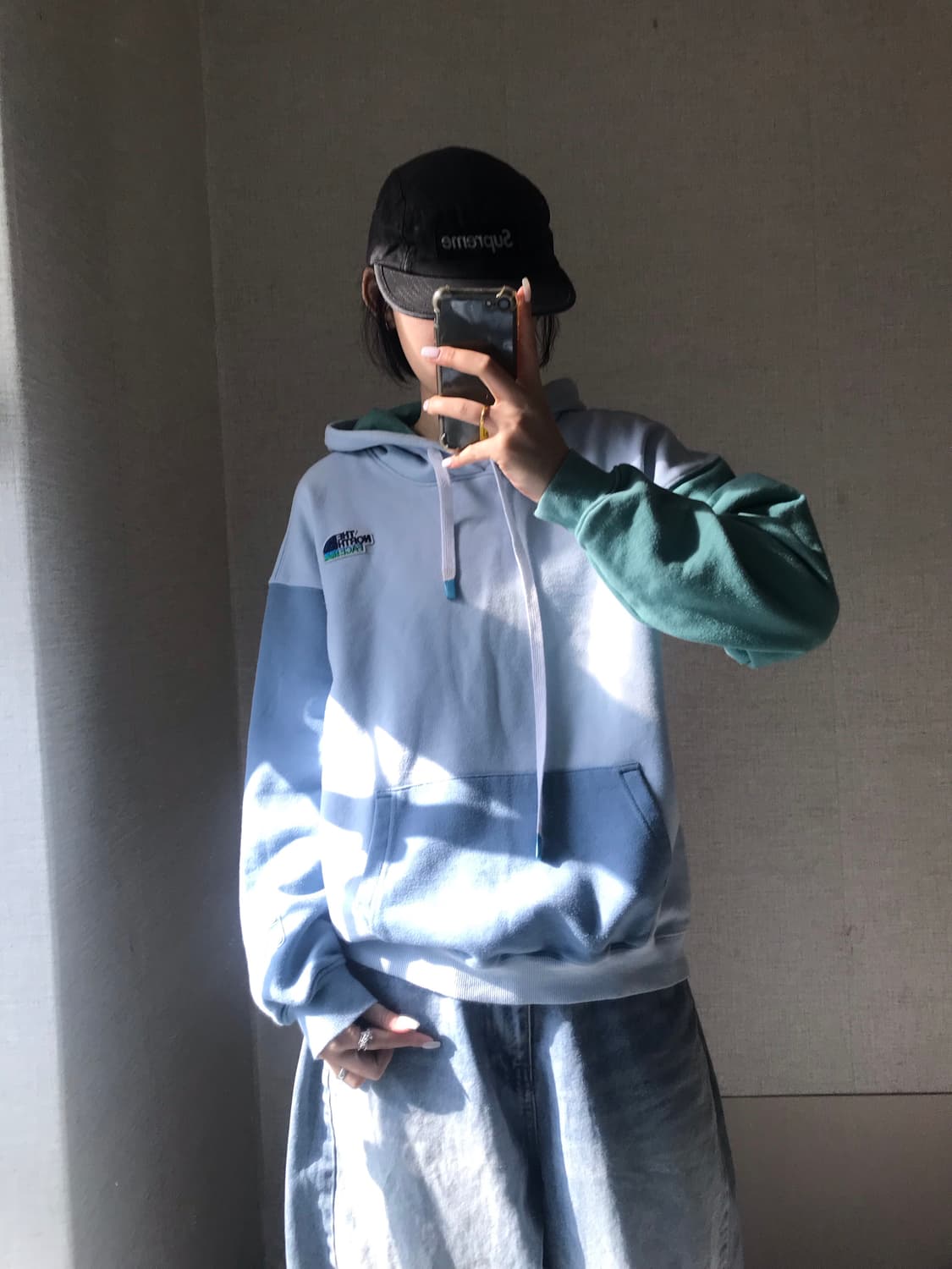 노페 연하늘 나그랑 후드티 상품이미지2