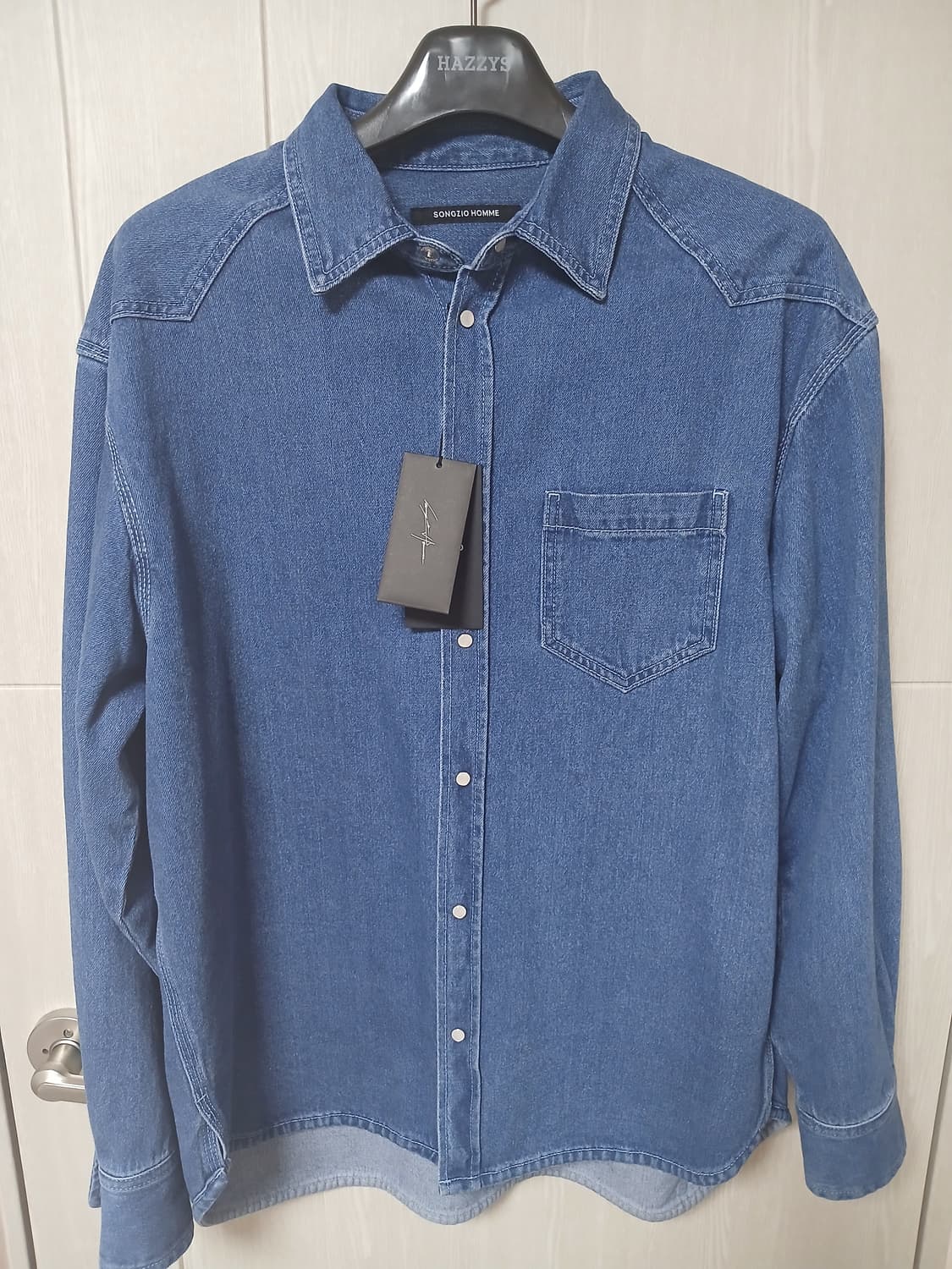 송지오옴므 오리진 백로고 데님셔츠 48 상품이미지1