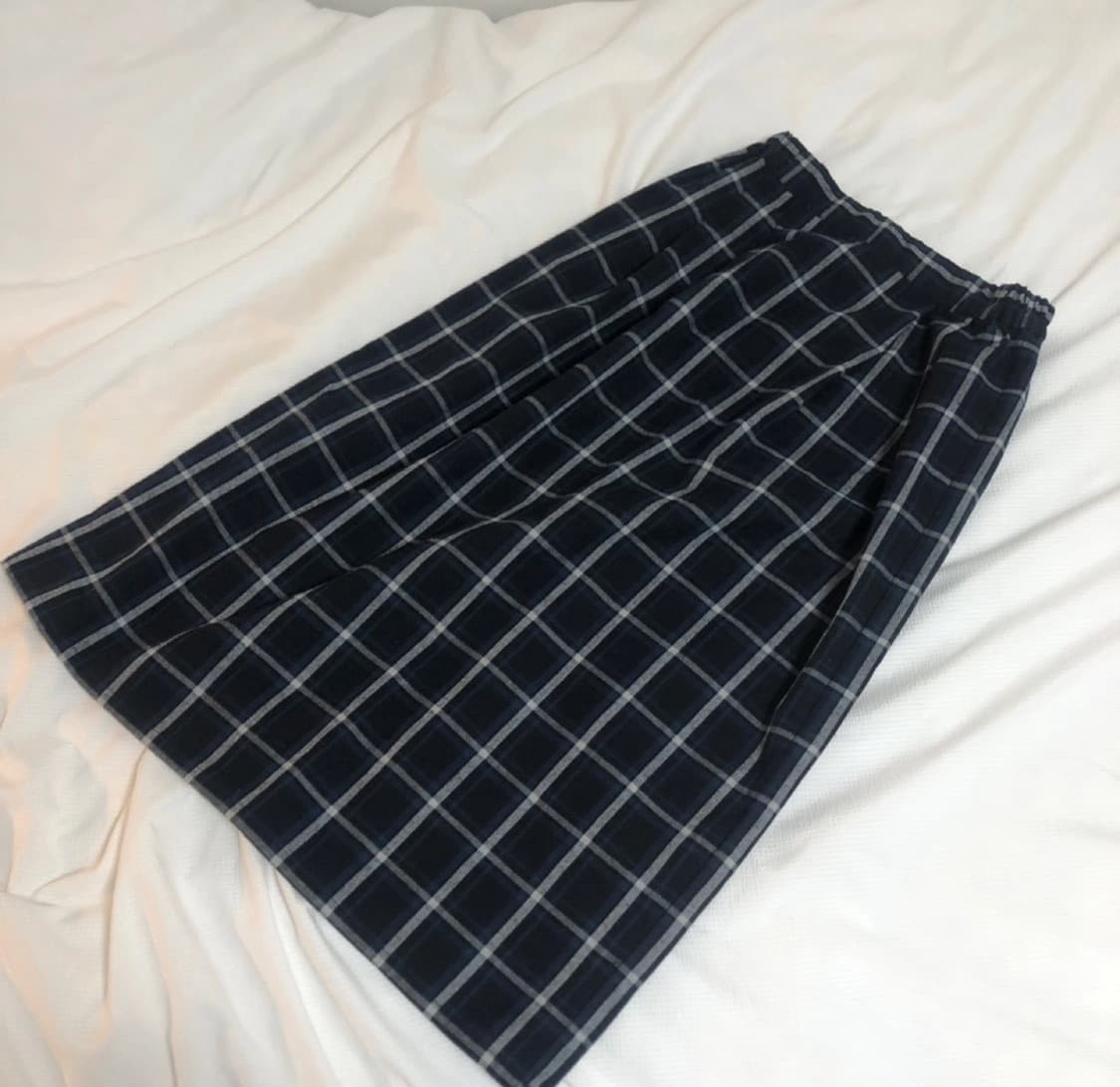 체크 롱 스커트 상품이미지1