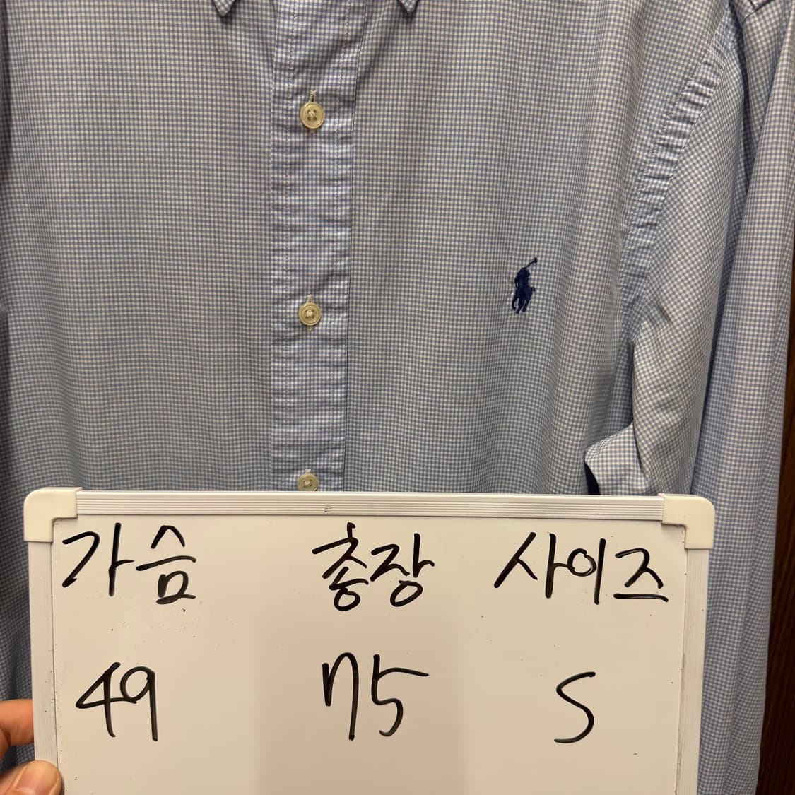 폴로 최신라벨 체크 남방 S 상품이미지2