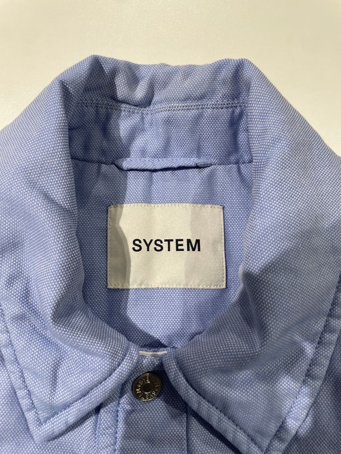 시스템 스카이 블루 싱글 포켓 스냅 버튼 자켓 상품이미지7