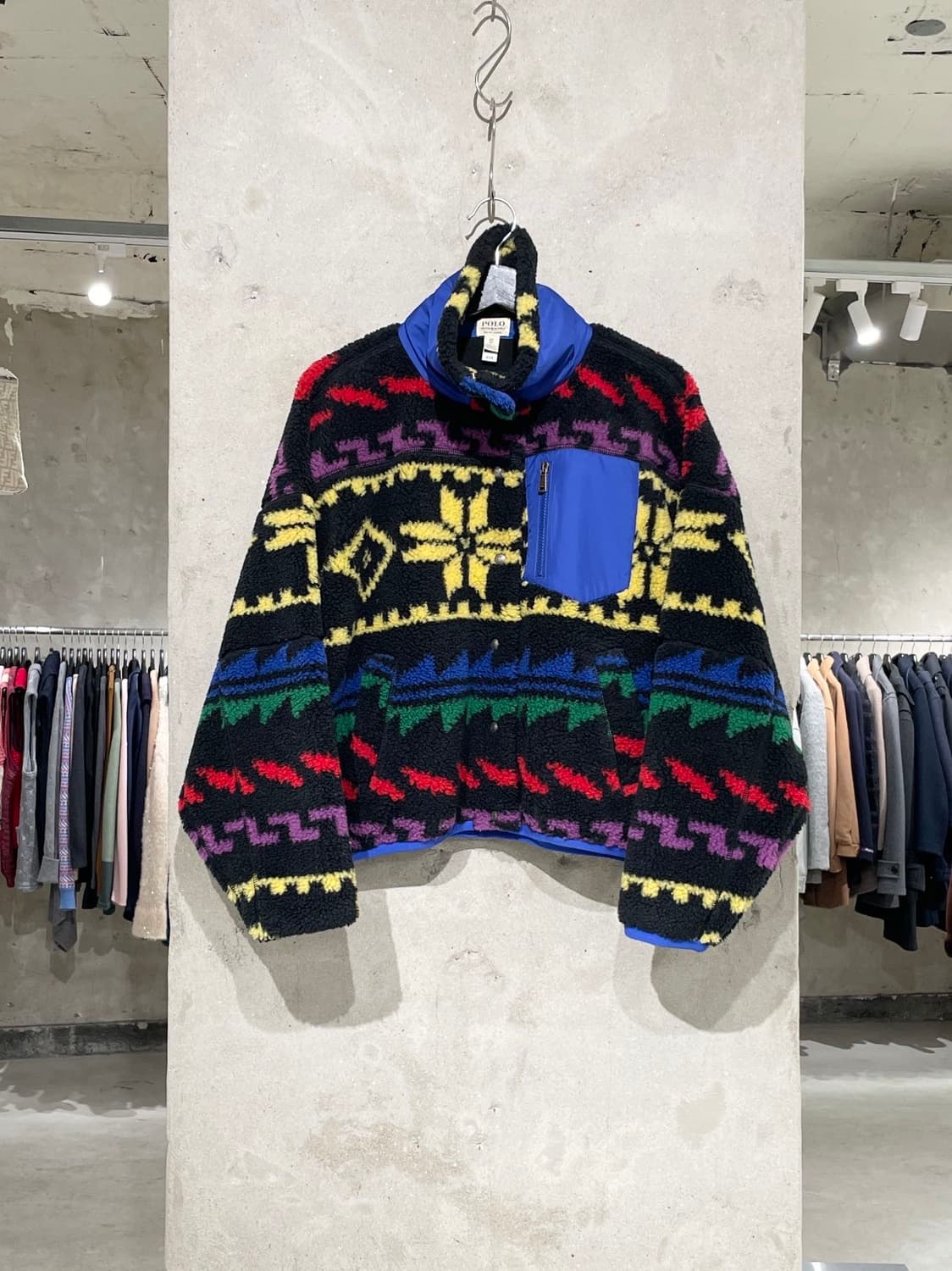 폴로 랄프로렌 지오 모티프 립스탑 트림 하이 파일 플리스 자켓 상품이미지1