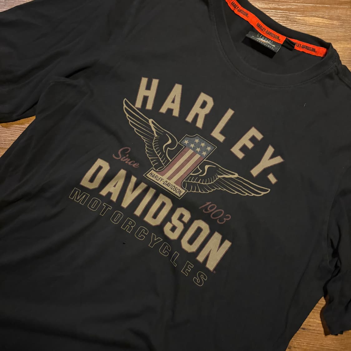 HARLEY DAVIDSON 빈티지 로고 프린팅 티셔츠 상품이미지2