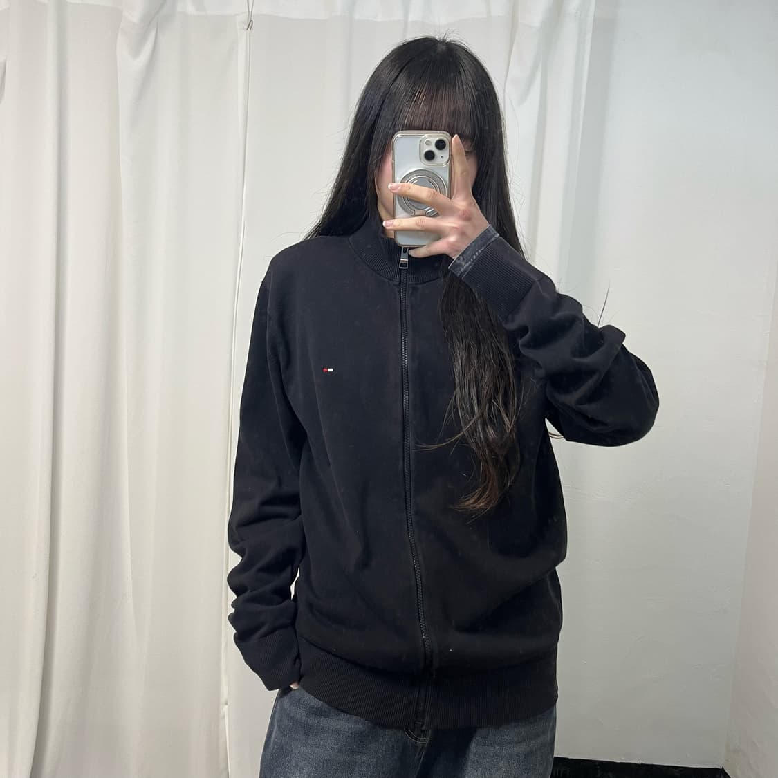 Tommy Hilfiger Black Knit Zip-up 상품이미지1