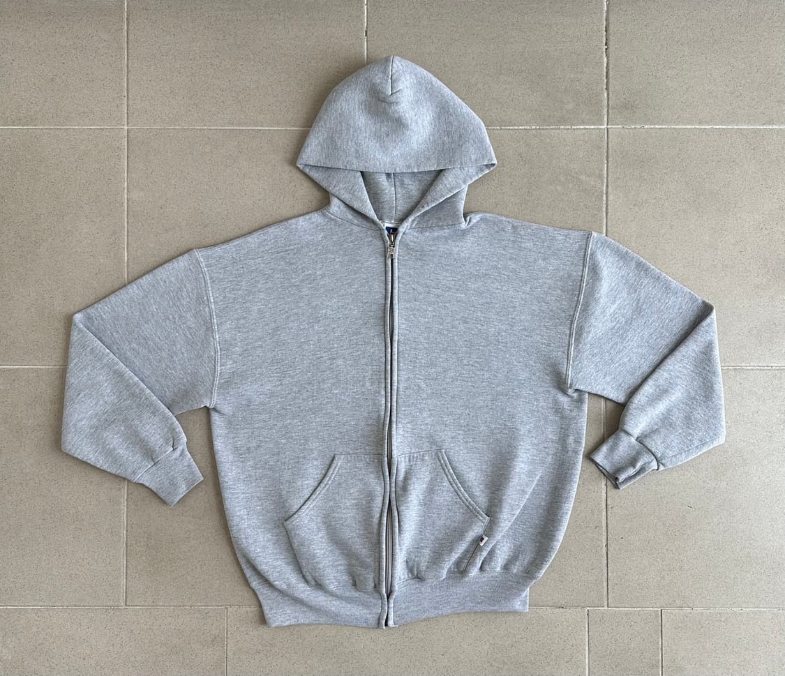 90s 빈티지 러셀 후드집업 그레이 XL 상품이미지1