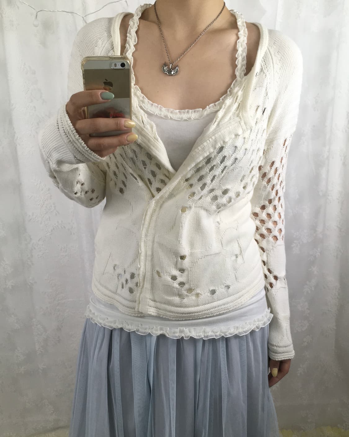 HIROKO BIS white crochet cardigan 상품이미지2