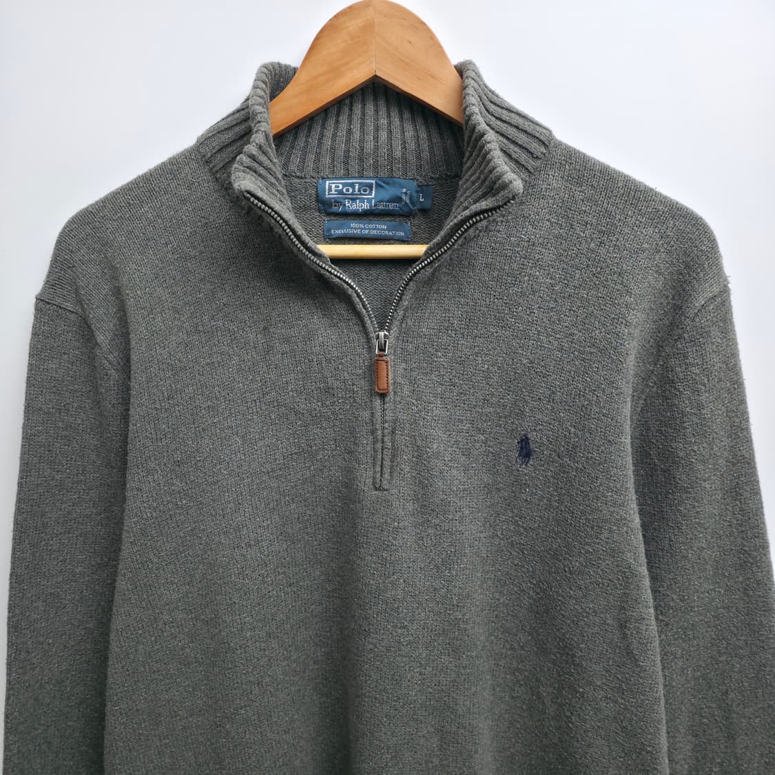 [L] 폴로 랄프로렌 쿼터집업 니트 그레이 상품이미지2
