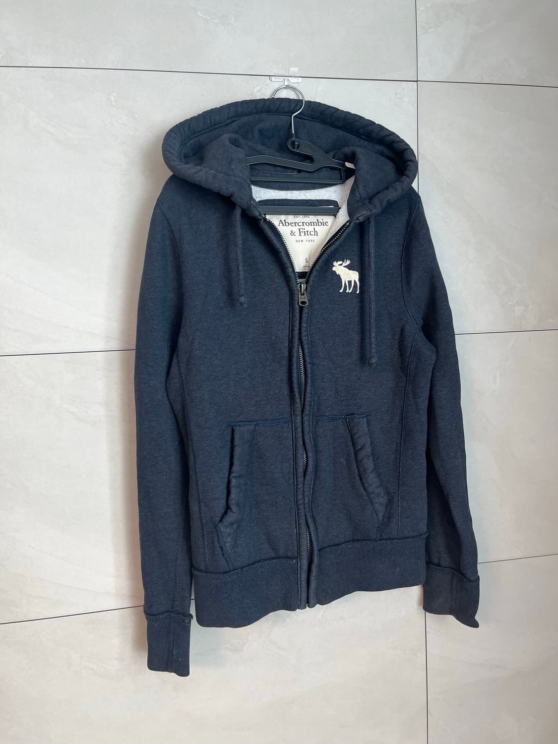 아베크롬비 화이트 순록 후드집업 네이비 (S) 상품이미지2