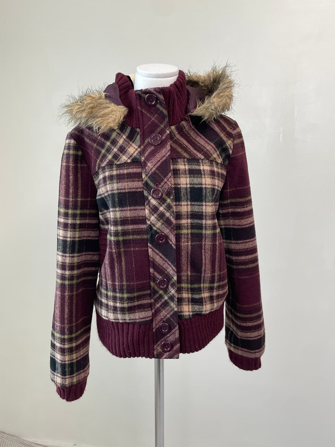 Fika 빈티지 퍼트리밍 체크 자켓 goa y2k 상품이미지9