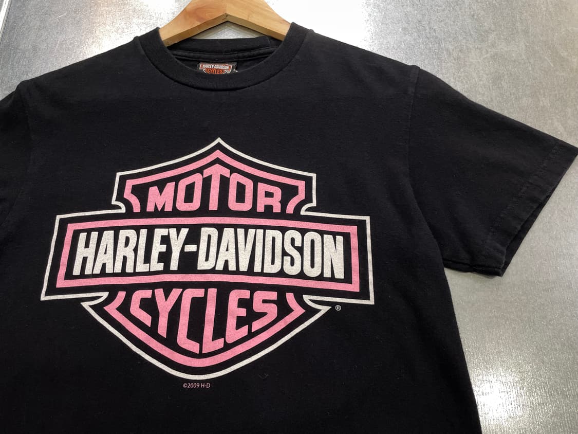 (S) Harley Davidson 할리 핑크 로고 프린팅 반팔티 상품이미지6