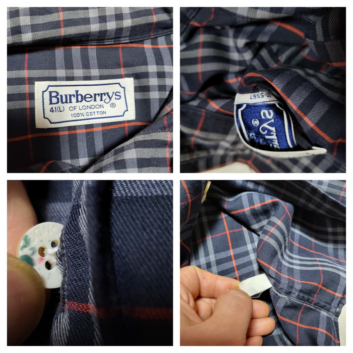 (L) 90s 빈티지 버버리 체크셔츠 버버리셔츠 노바체크 상품이미지4