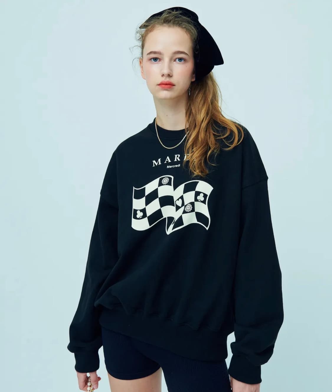 Mardi 마르디 메크르디 sweatshirt checker 맨투맨 상품이미지3