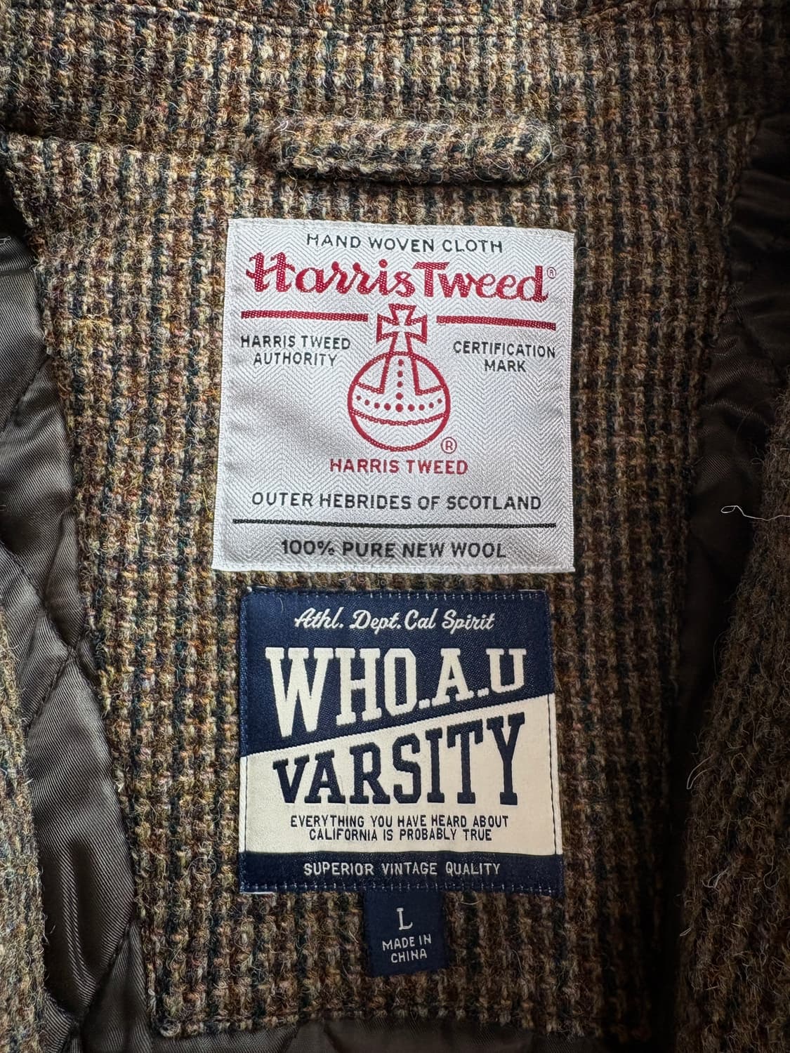 후아유 헨리 트위드 아카이브 유니 바시티 자켓 3484 상품이미지3