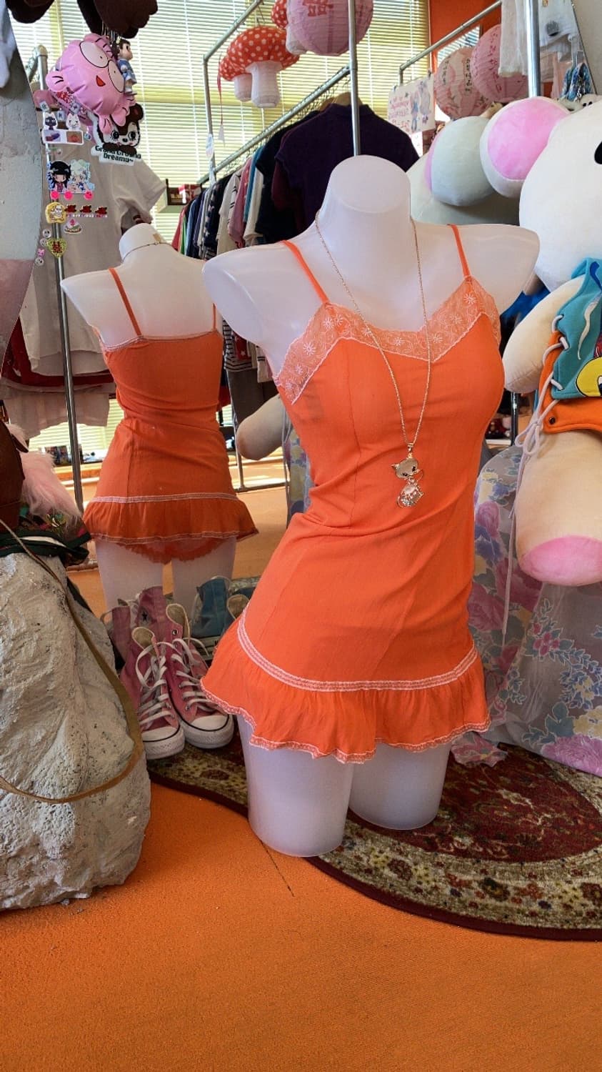 오렌지 슬립 레오파드 가디건 코디 세트 상품이미지2