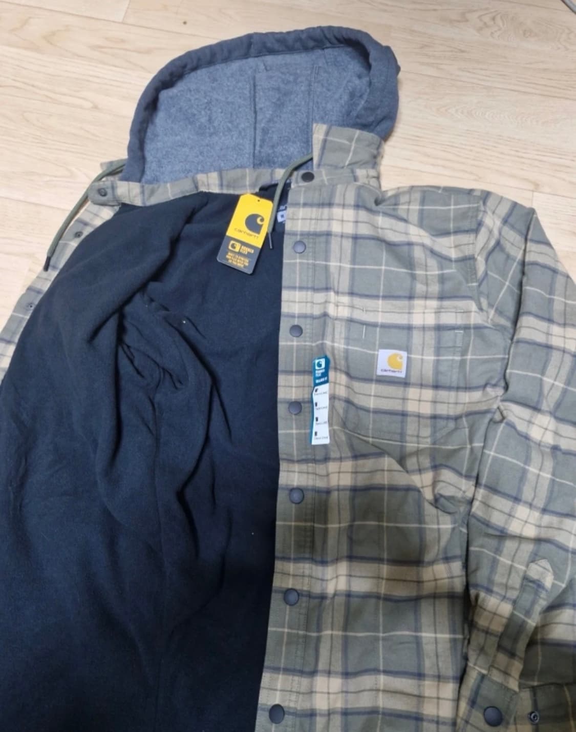 칼하트 누빔 후드 셔츠 상품이미지1