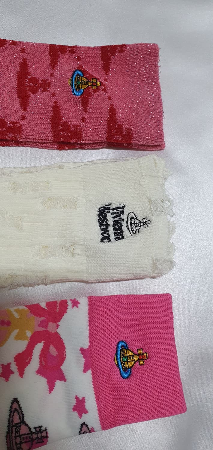 아이보리 핑크 겨자색 크림 빈티지 비비안웨스트우드 양말 상품이미지10