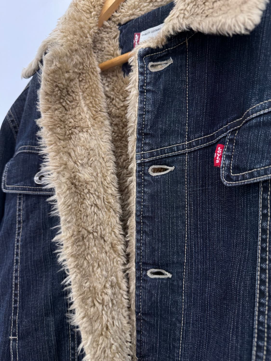 리바이스 맨즈 데님 쉐르파 트러커 양털 진청 상품이미지5