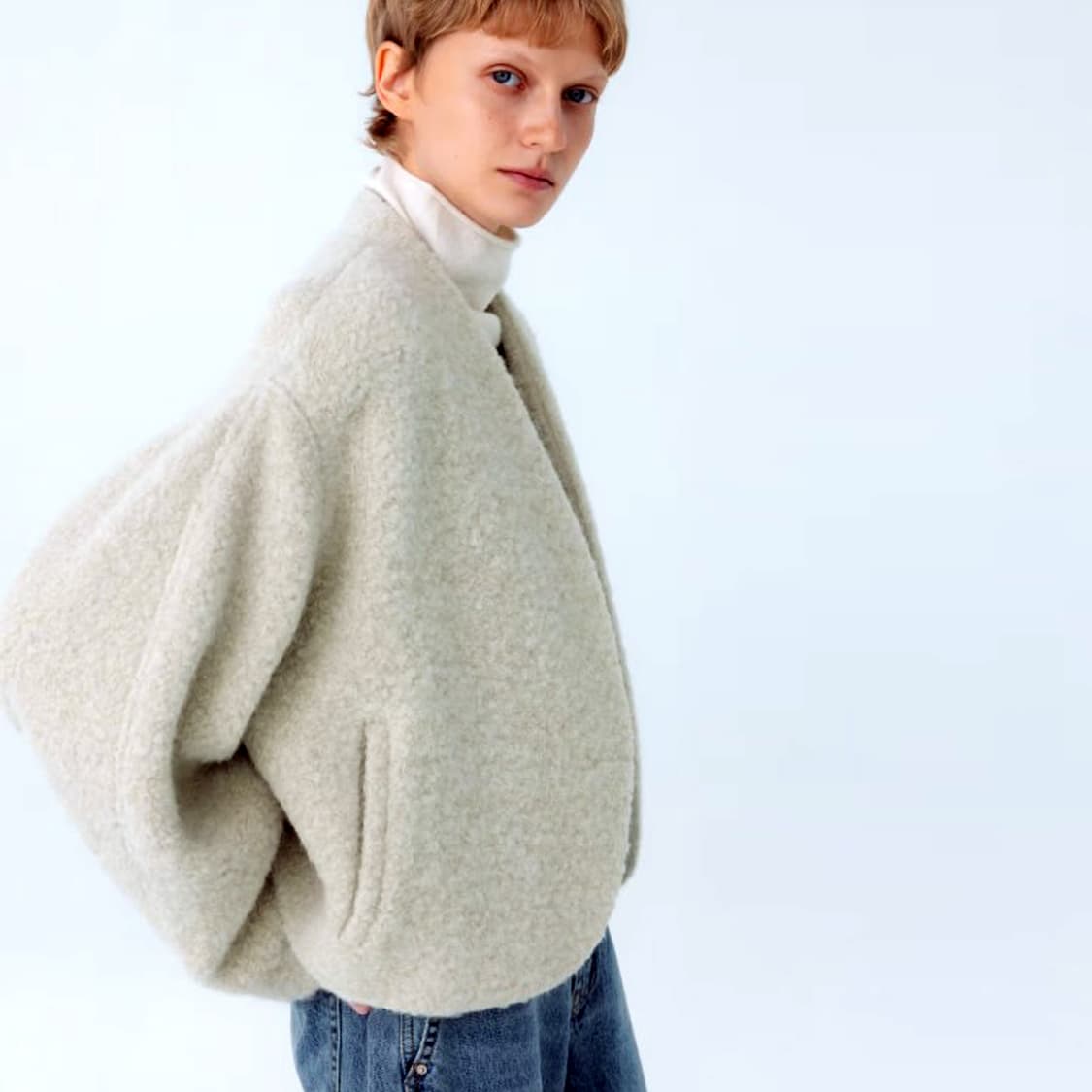 레이스(RRACE) 알파카 커브드 숏자켓 프리사이즈 새상품 상품이미지3