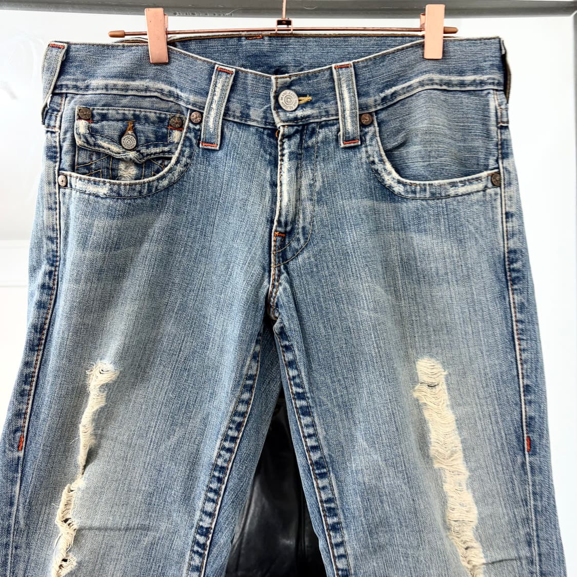 트루릴리전 데미지 부츠컷 데님 팬츠 상품이미지7