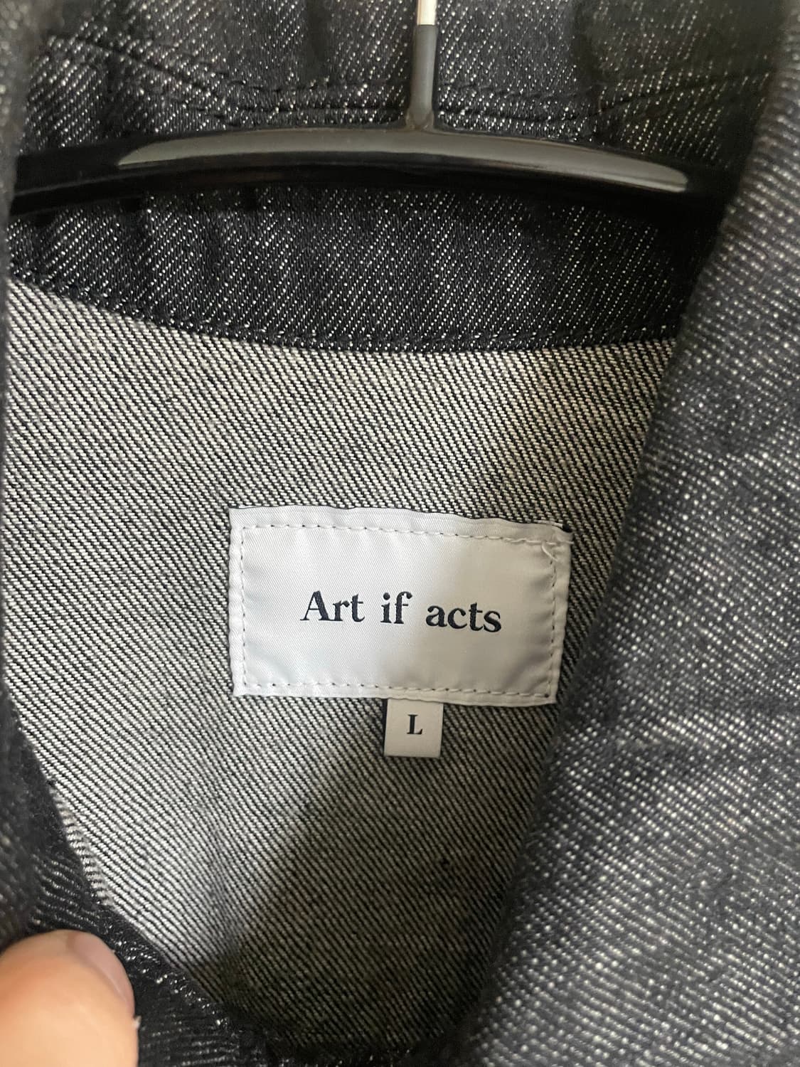 아트이프액츠 데님 트러커자켓 워시드 블랙 L 상품이미지4