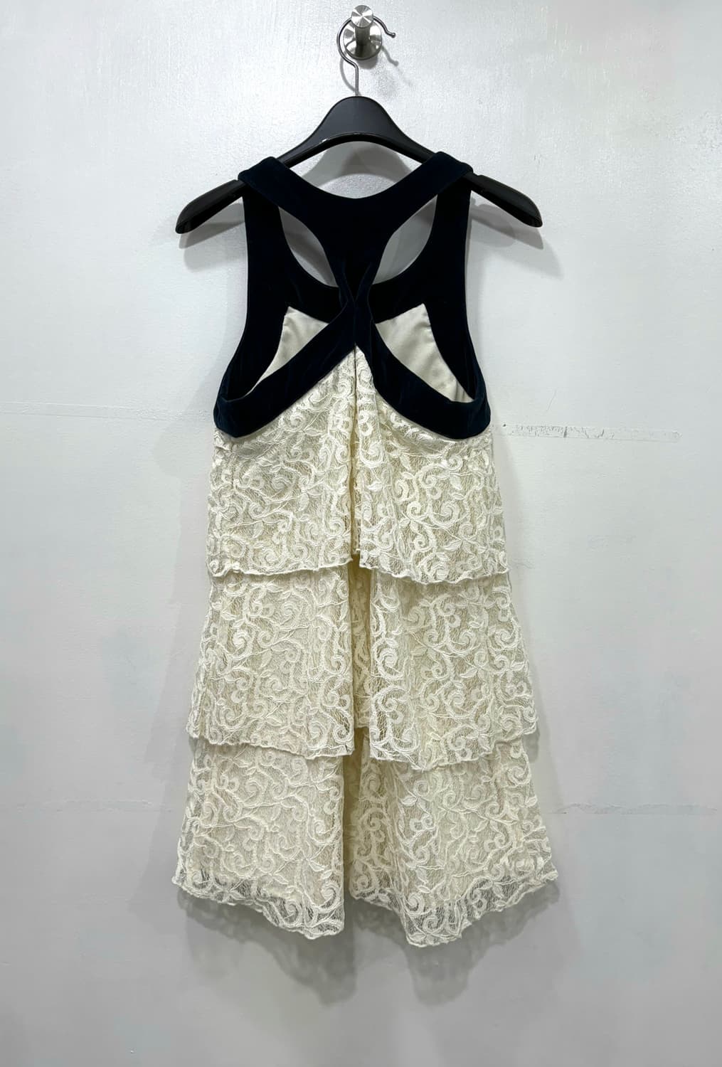 돌체비타 벨벳 레이스 티어드 원피스 XS 상품이미지3