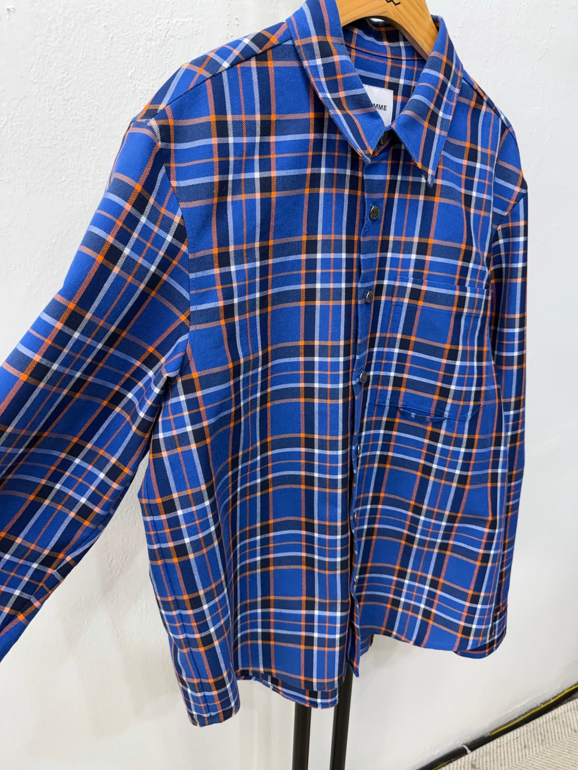 정품) 솔리드옴므 블루 체크 셔츠 46 상품이미지2