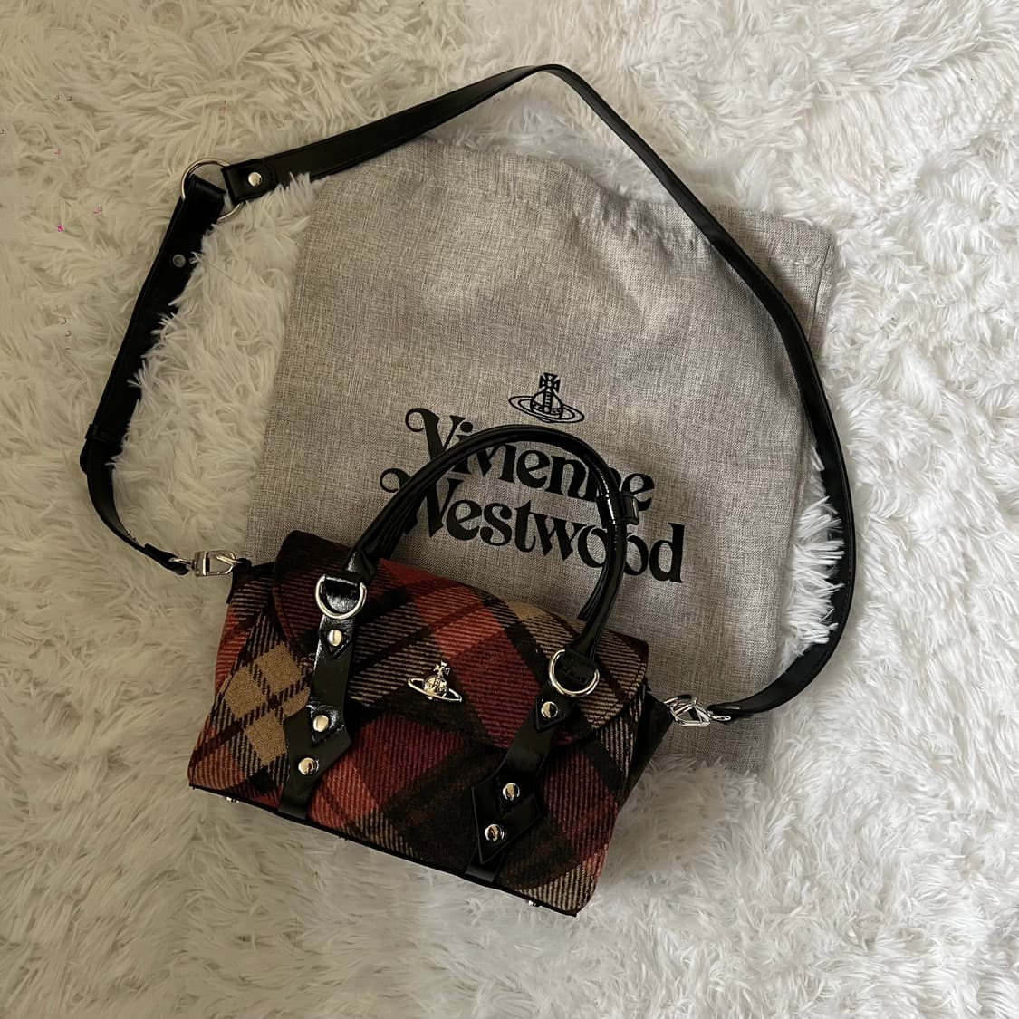 비비안웨스트우드 해리스 트위드 체크 베티나 백 상품이미지4