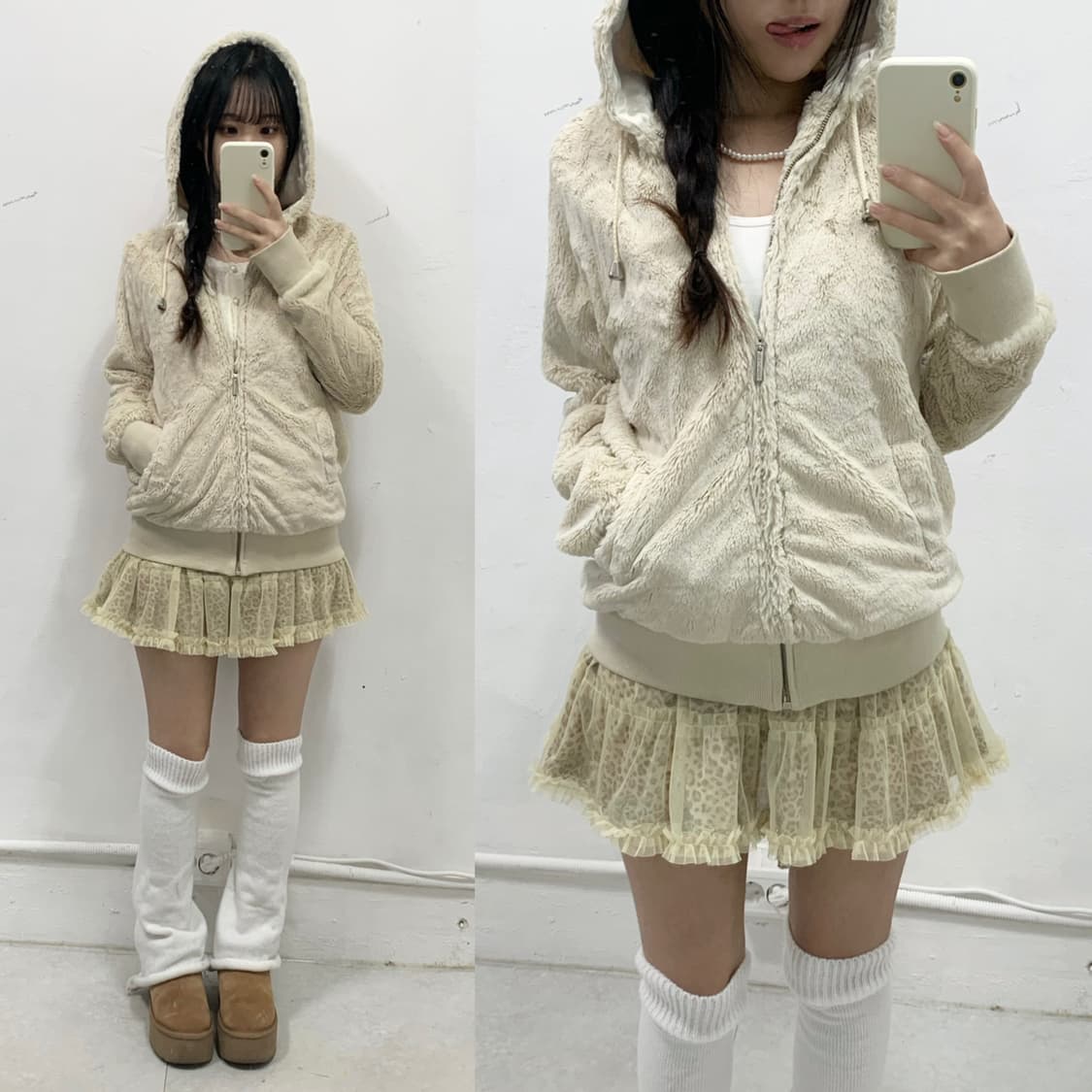 [CECIL MCBEE] 세실맥비 코리락쿠마 폭닥 퍼 후드집업 상품이미지1