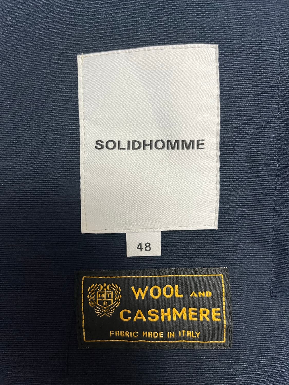 솔리드옴므 네이비 오버핏 하프코트 48사이즈 상품이미지5