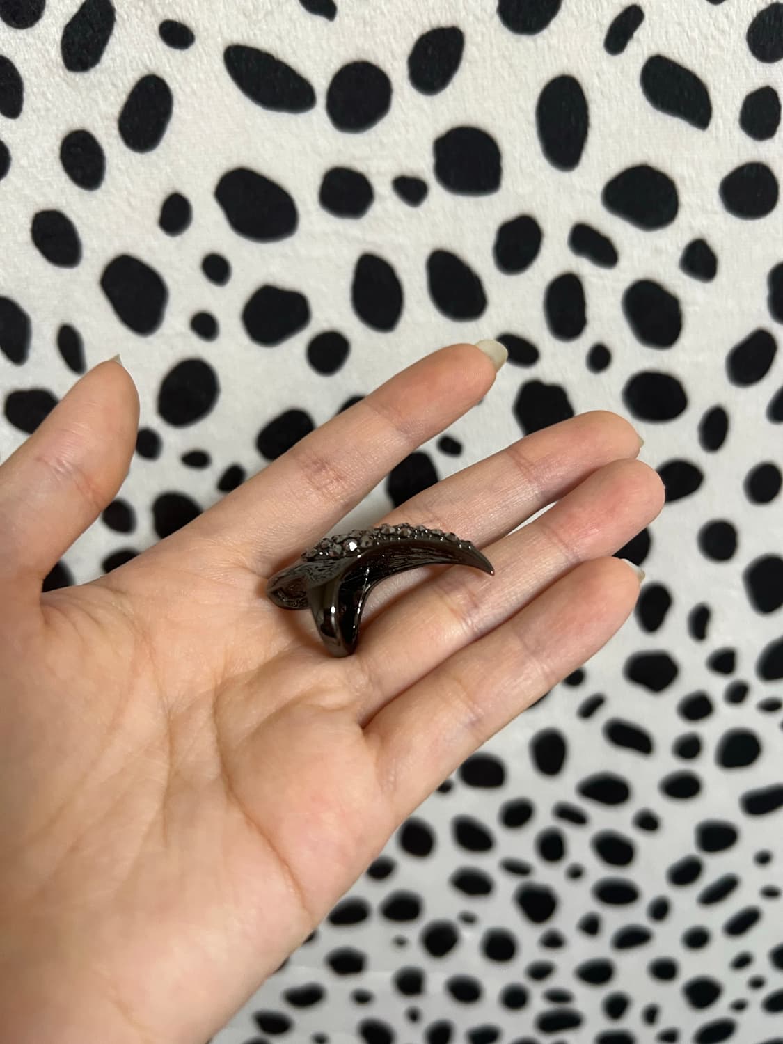 빈티지 고스 펑크 메탈 발톱 큐빅 마디 반지 네일링 애끼링 상품이미지5