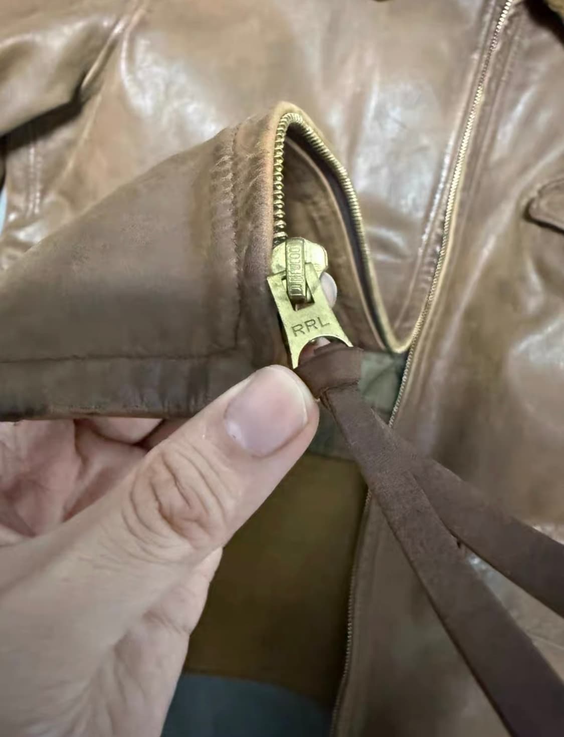 RRL 더블알엘 시어링카라 레더 뉴스보이 봄버자켓 xl 상품이미지8