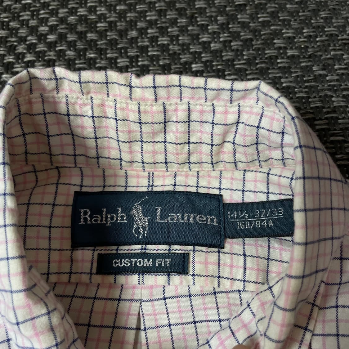 폴로 랄프로렌 네이비포니 핑크 네이비 체크 긴팔 셔츠 커스텀핏 상품이미지4