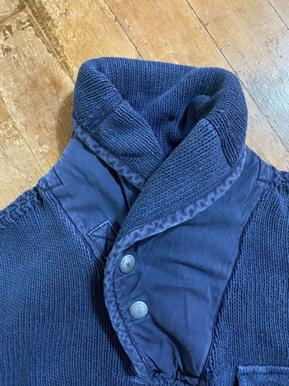 폴로 랄프로렌 밀리터리 숄칼라 니트 L 네이비 상품이미지3