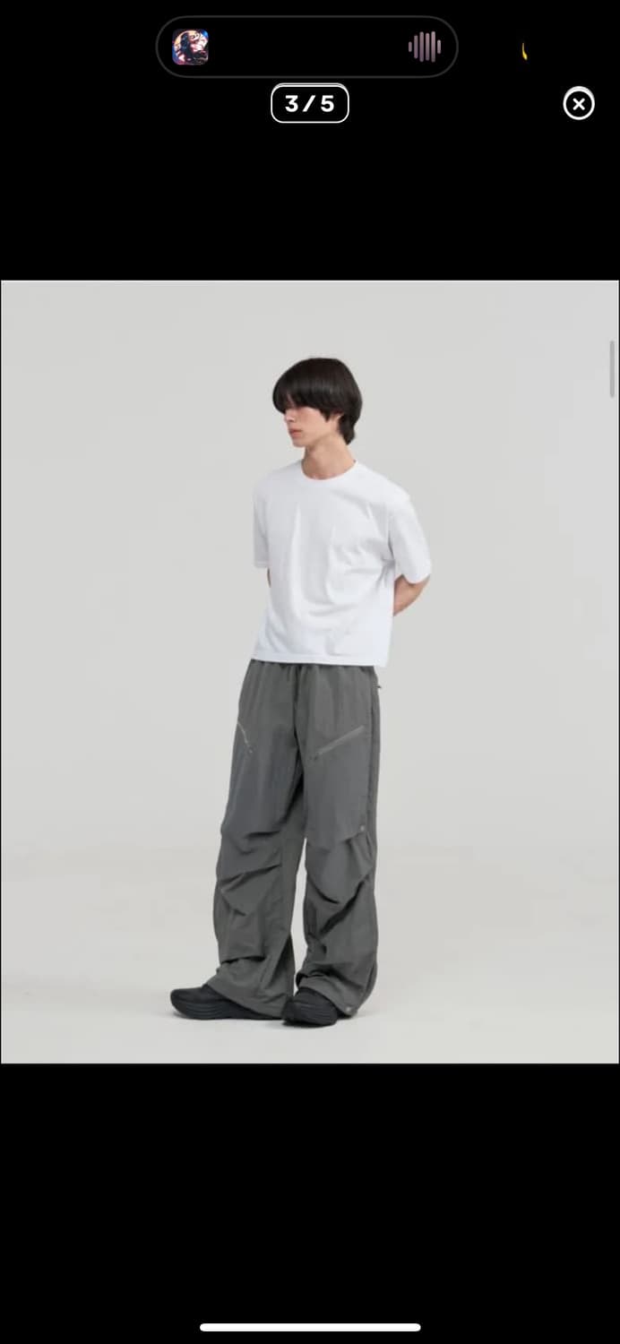 CTR X 주앙옴므 더블 레이어드 나일론 팬츠 (그레이) M 상품이미지3