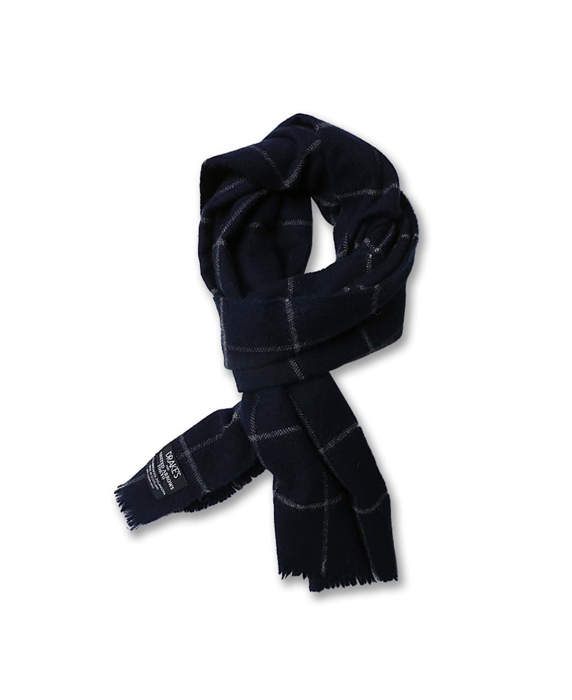 드레익스 [Drake's] 네이비 윈도우페인 체크 머플러 상품이미지1