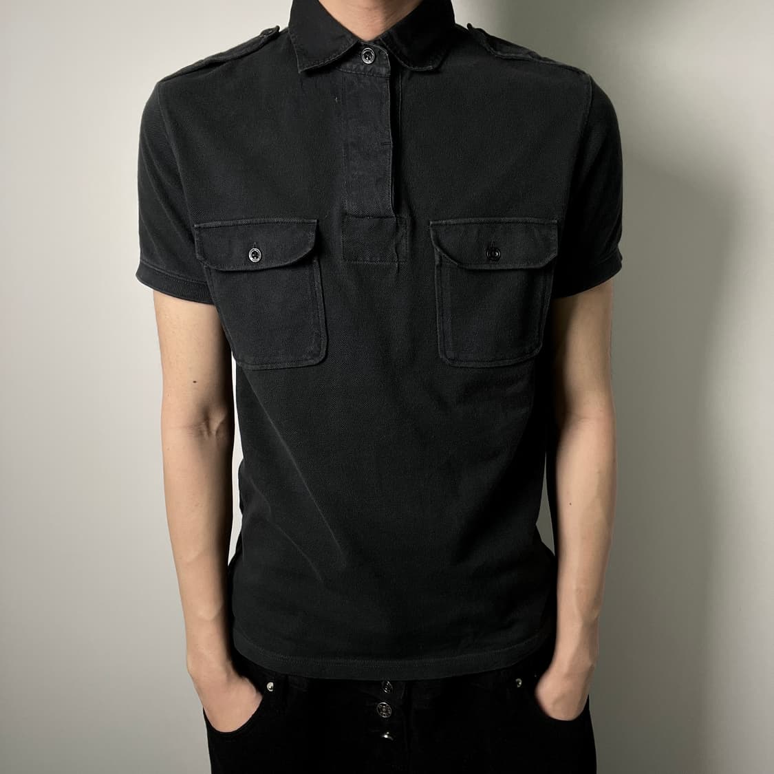 폴로 랄프로렌 밀리터리 견장 투포켓 반팔 폴로 셔츠 XS 상품이미지1