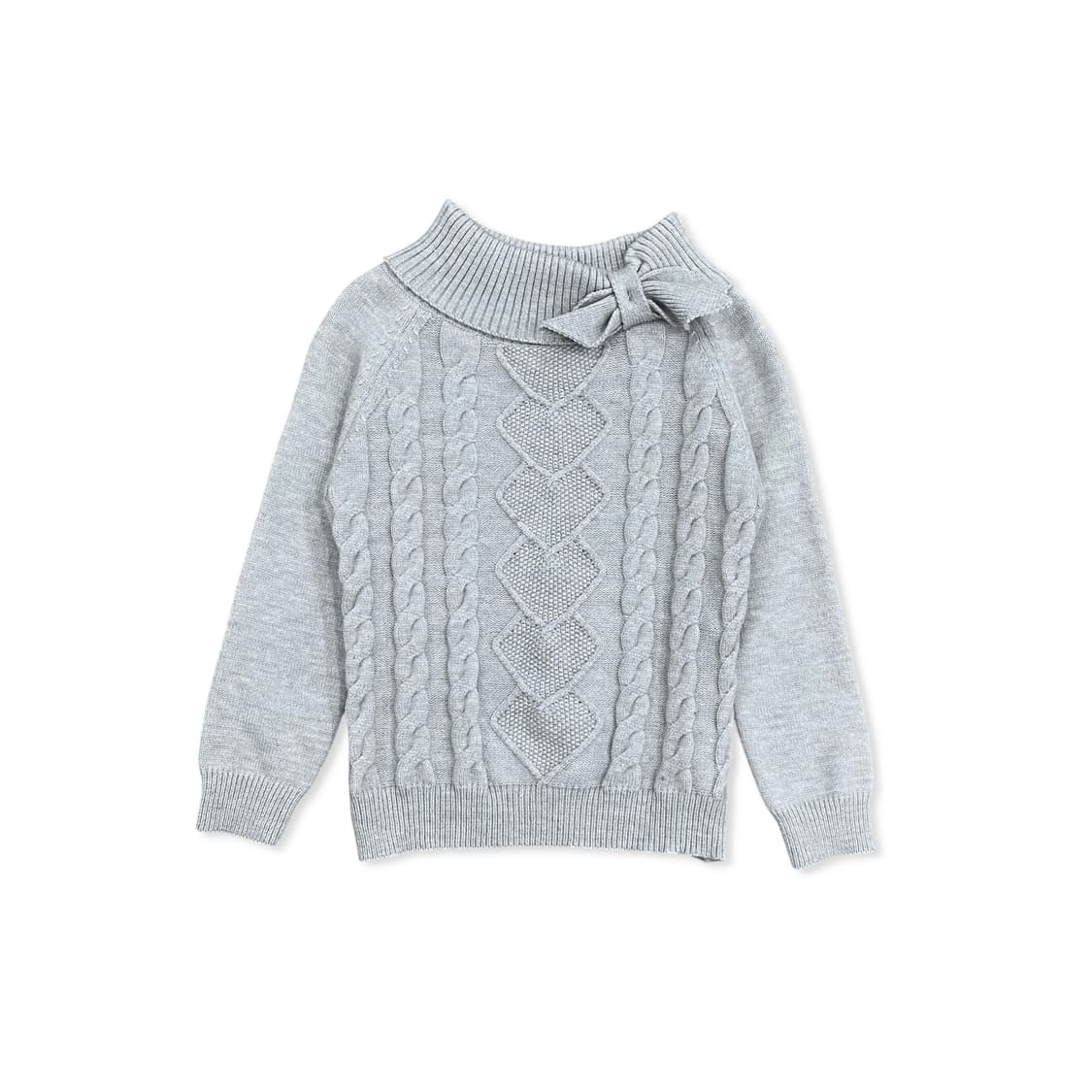 Ribbon Gray Off shoulder Knit Top 상품이미지2