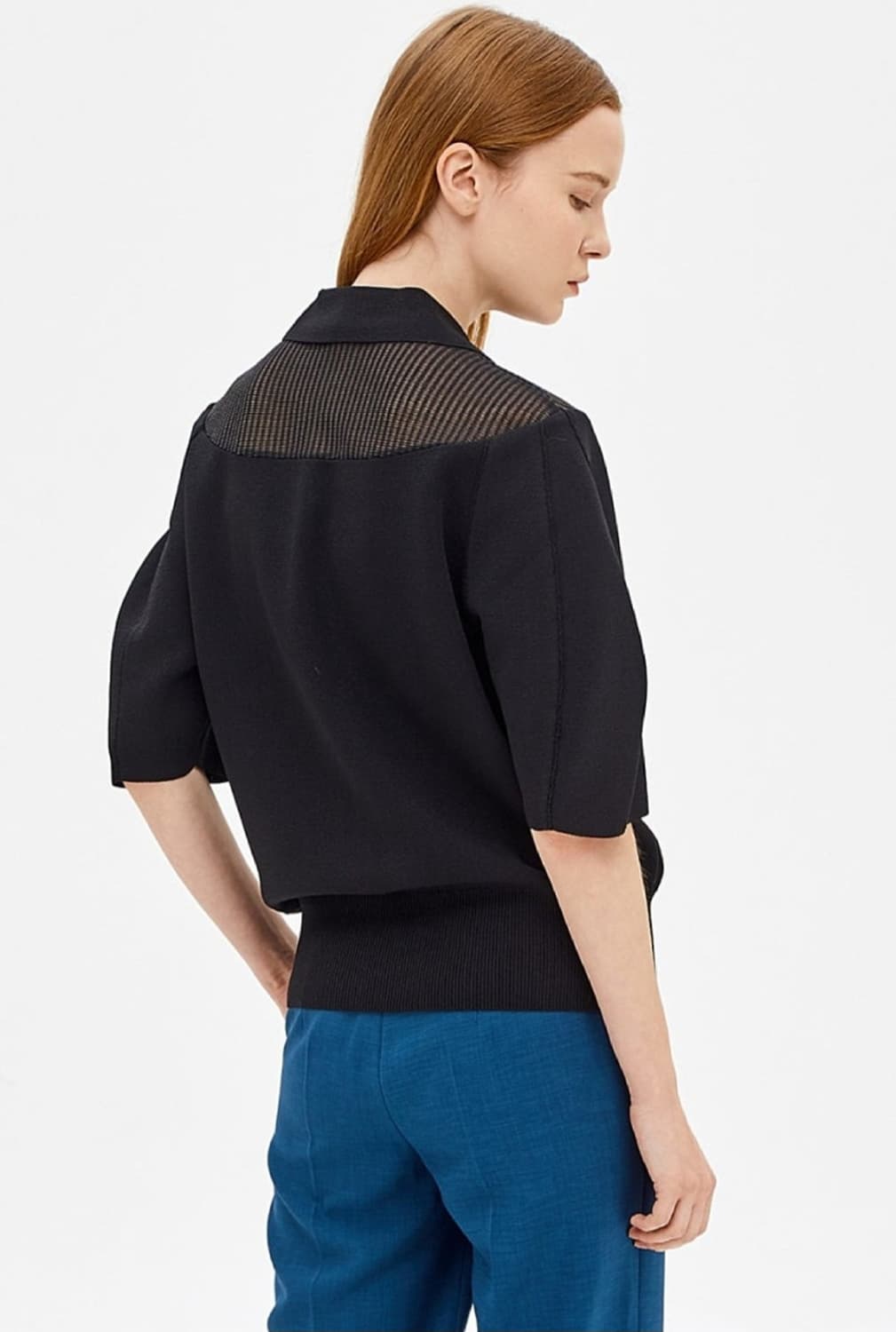 시스템 시스루 블록 니트 탑 프리사이즈 상품이미지5