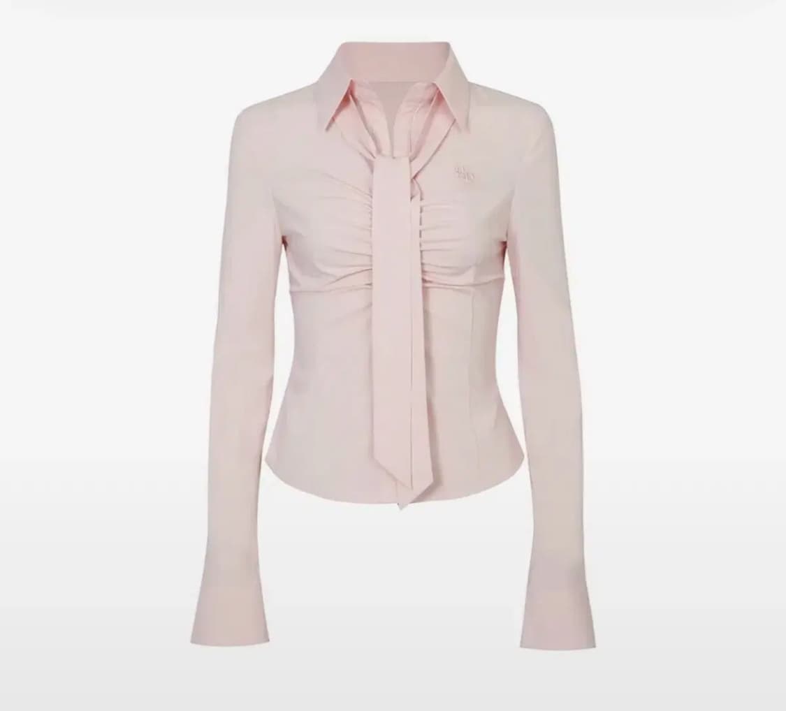 페인오어플레져 비비안 스카프 셔츠 핑크 s사이즈 상품이미지1