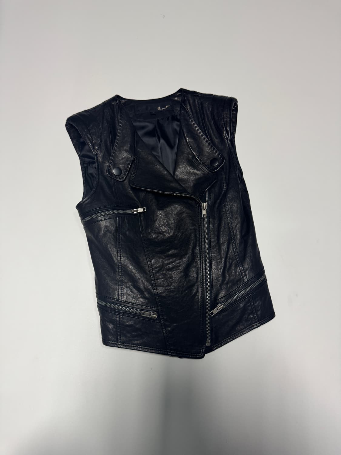 여성 지컷 리얼 양가죽 염소가죽 베스트 조끼 s 상품이미지1