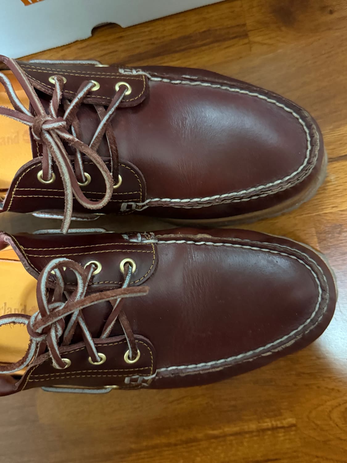 팀버랜드 남성 클래식 3아이 보트슈즈 버건디 상품이미지6