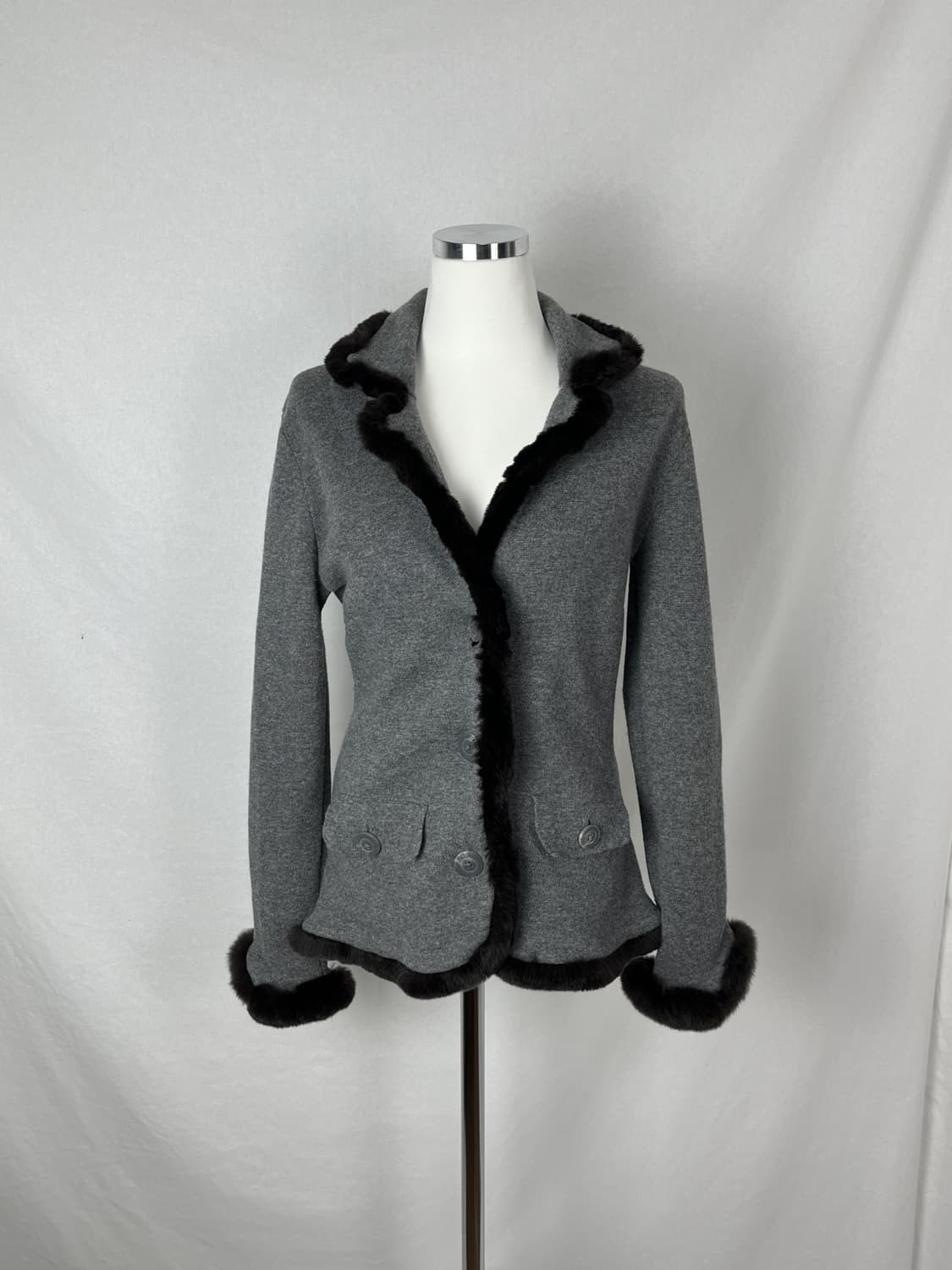 Vintage 캐시미어 혼방 토끼털 가디건 상품이미지1