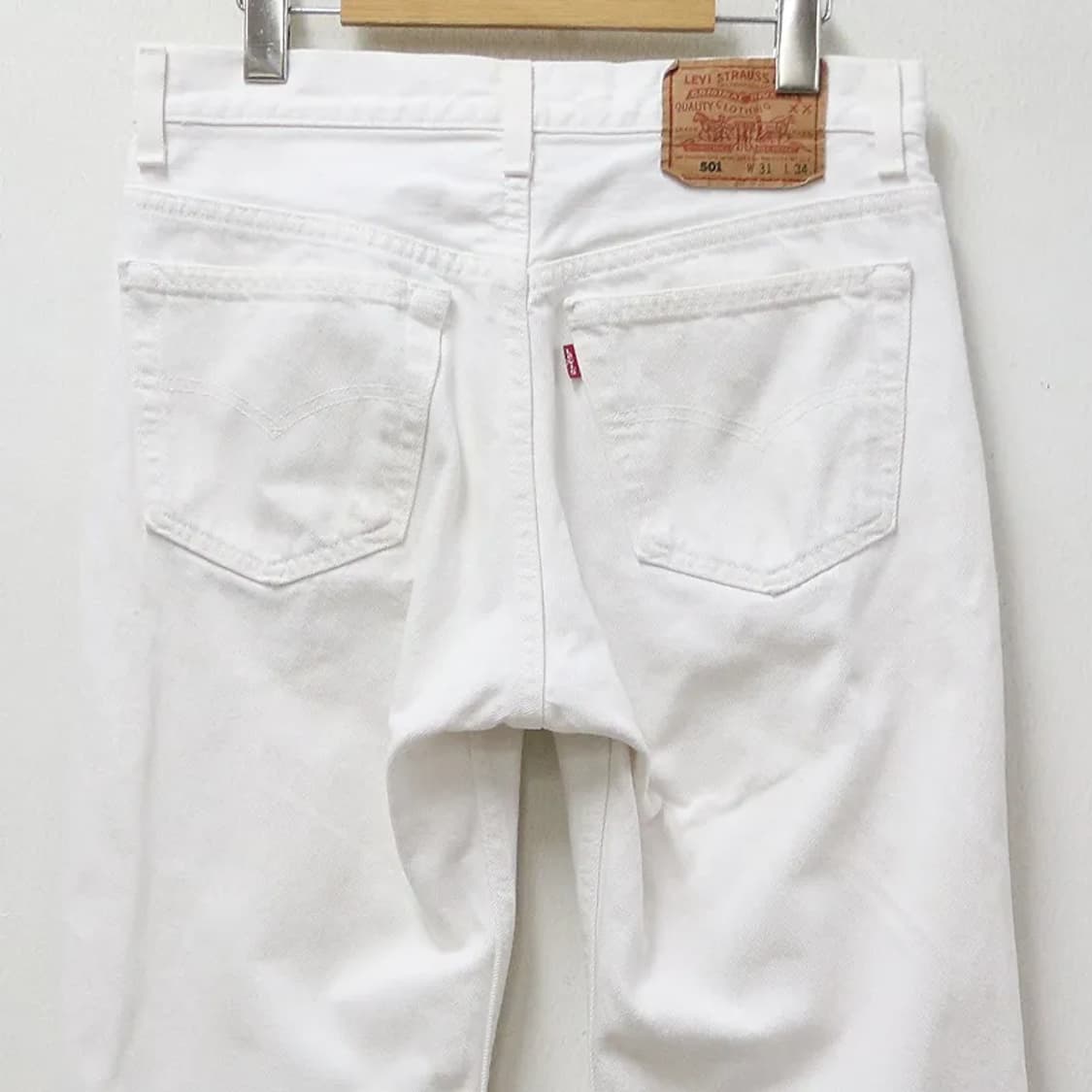 90'S 리바이스 501 화이트 코튼 팬츠 66101 상품이미지6