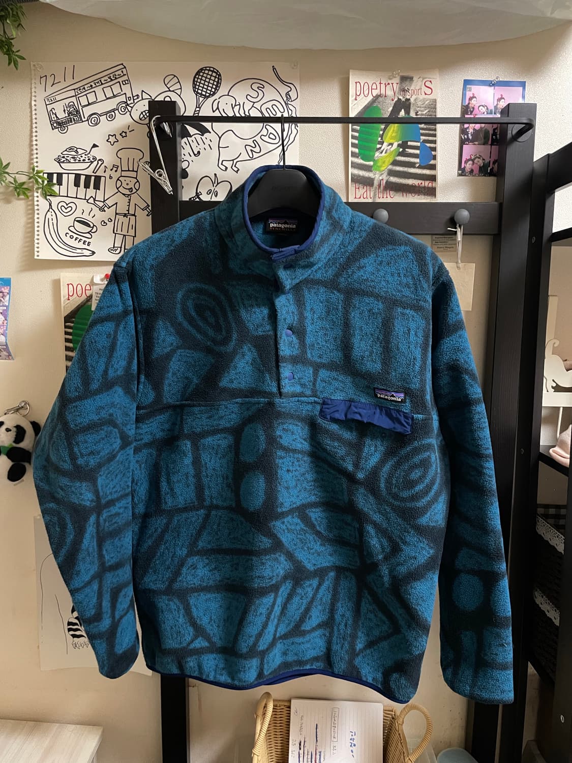 파타고니아 00s 신칠라 블루 패턴 L 상품이미지1