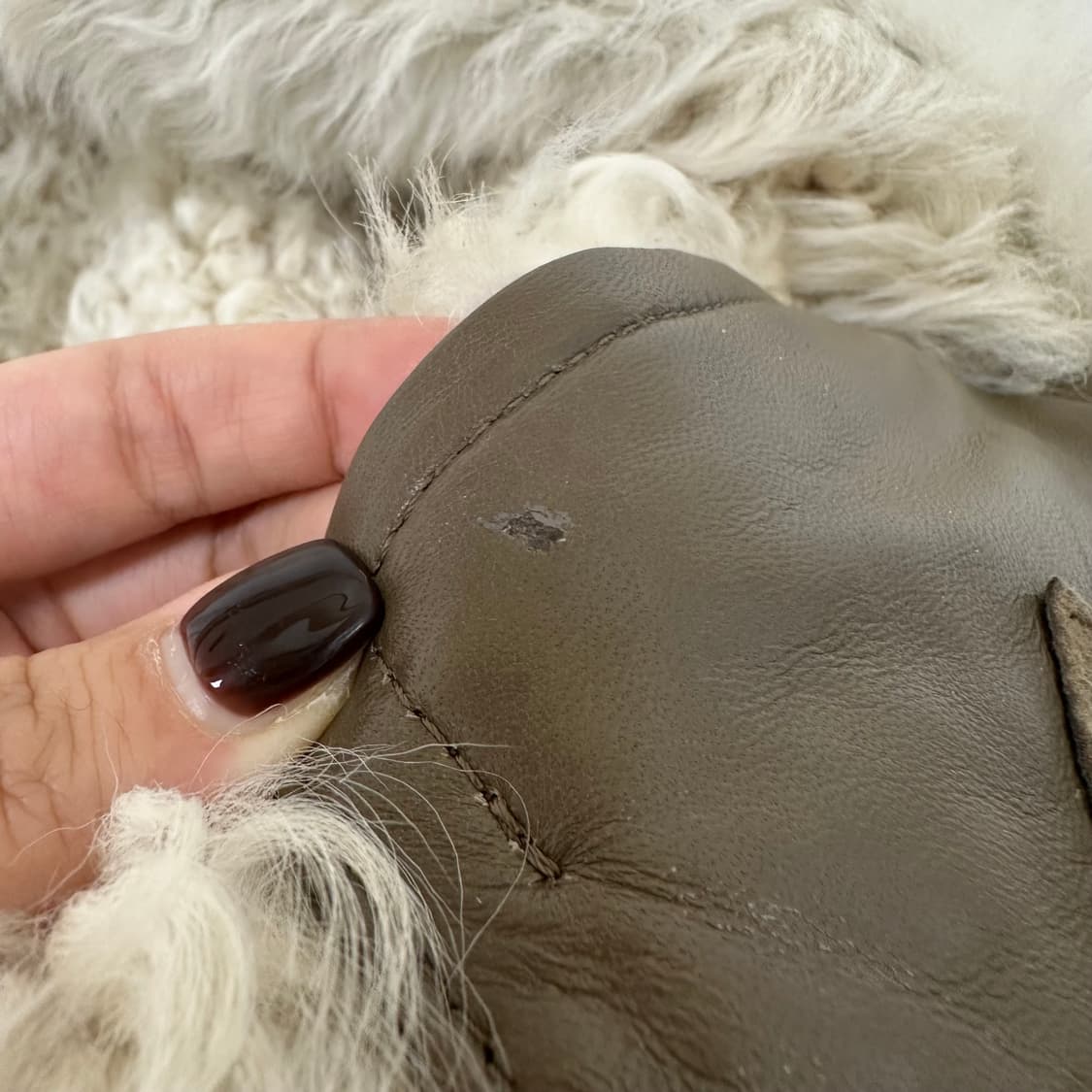   IRO 이로 여자 양털100% 무스탕 자켓 브라운 34  상품이미지8