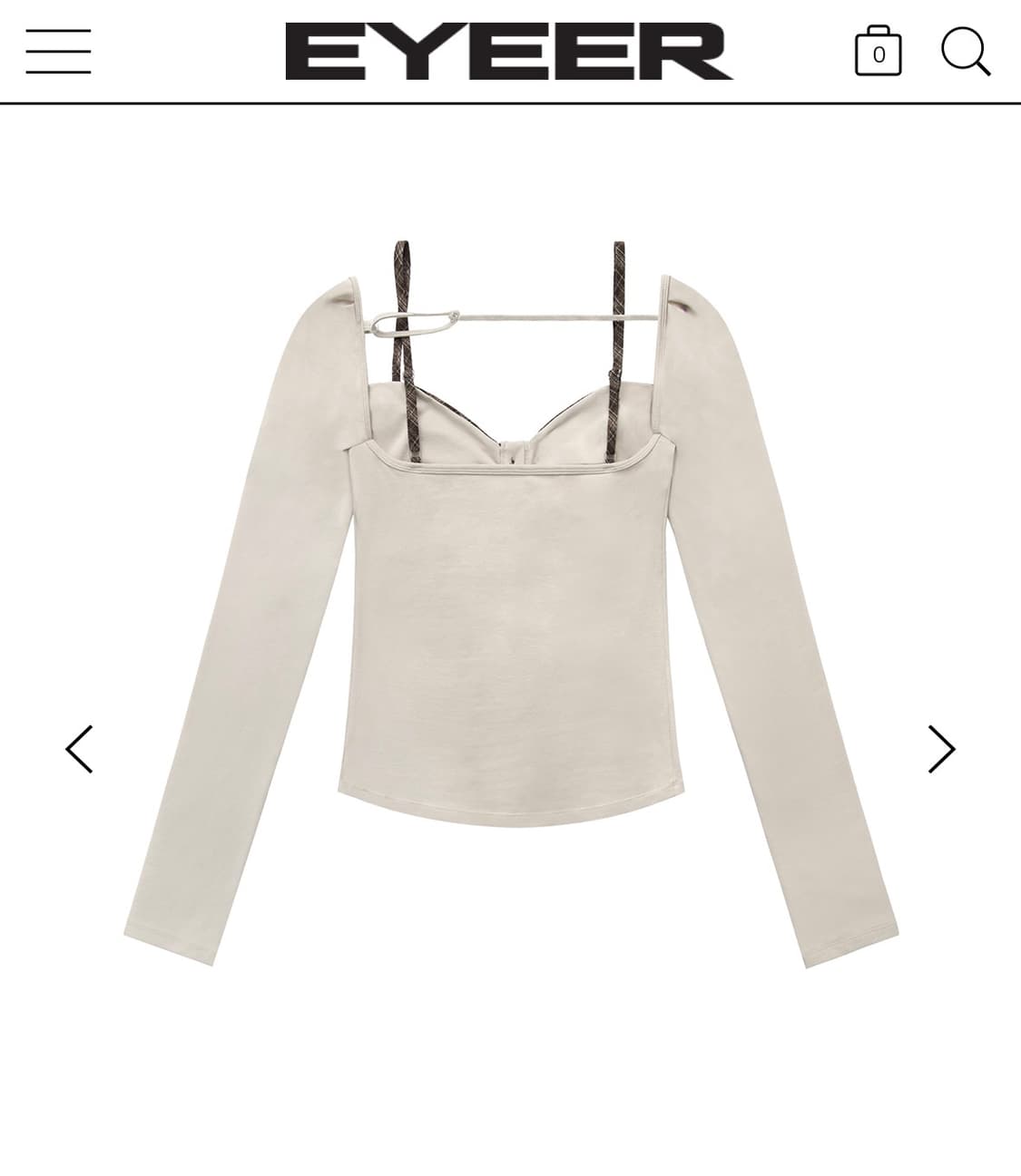 check pattern layered long sleeve -beige 상품이미지3