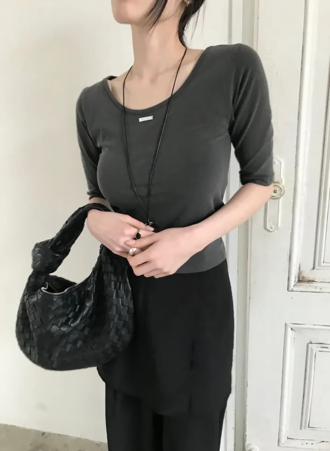 르진주 에일 여리핏 레이어드 투웨이 7부 티셔츠 상품이미지2